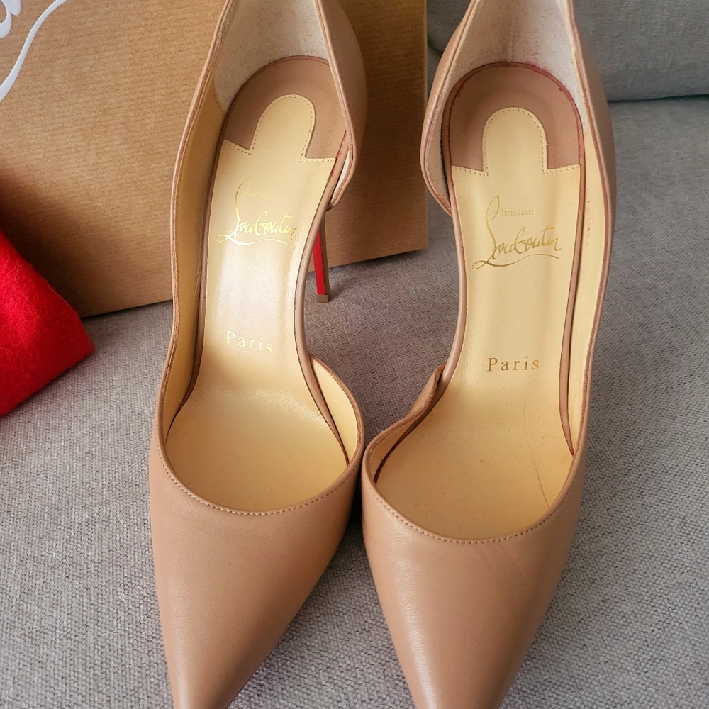 Christian Louboutin Iriza nude nappa heels 100 mm - excellent condition